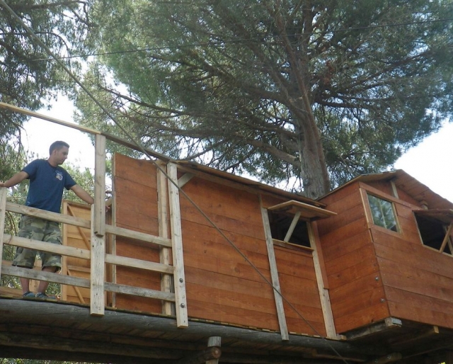Asomado desde la cabana